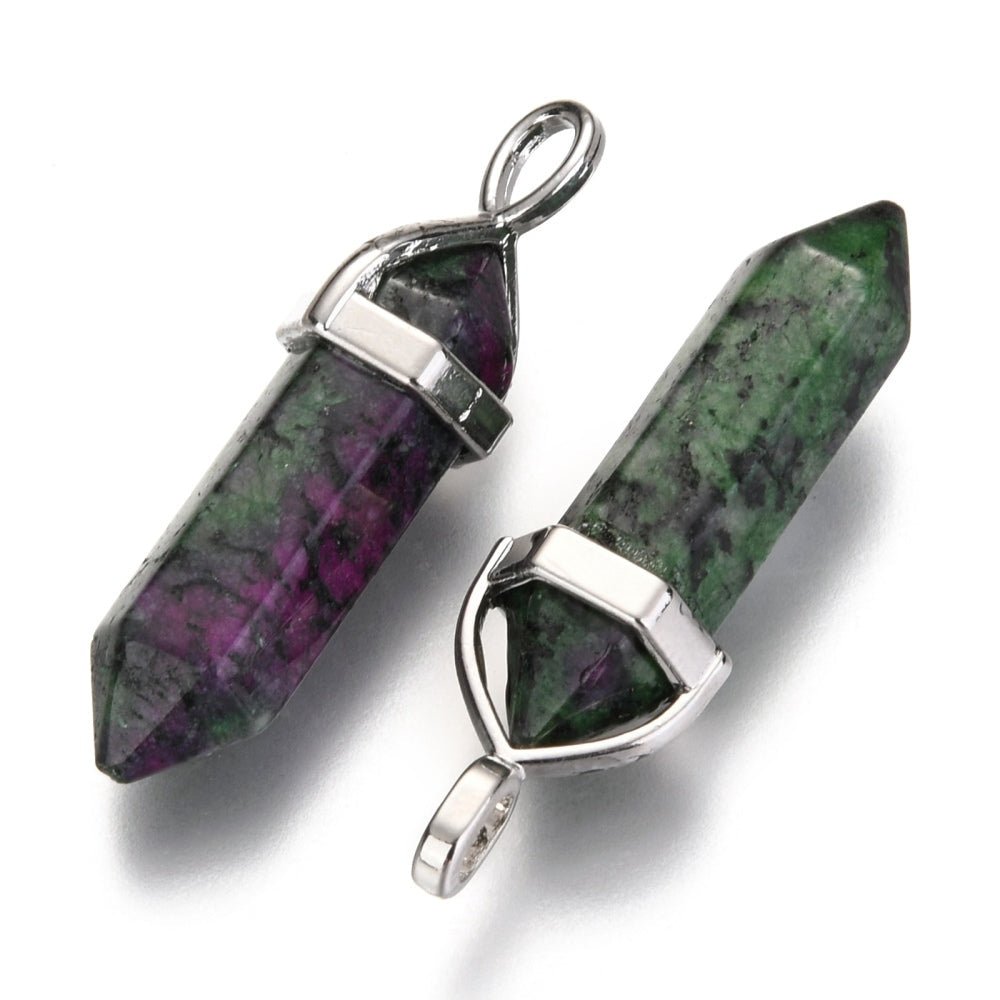 CIONDOLO PRISMA IN RUBINO ZOISITE - Vitalità, passione e crescita personale - Clorophilla Shop