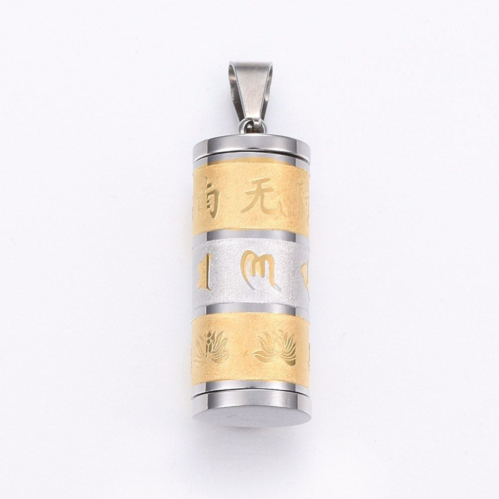CIONDOLO RUOTA DELLA PREGHIERA APRIBILE - Om Mani Padme Hum - Clorophilla Shop