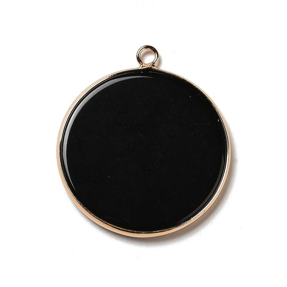 CIONDOLO SPECCHIO DELLA STREGA IN OSSIDIANA NERA CON CORNICE ORO - Introspezione e protezione - Clorophilla Shop
