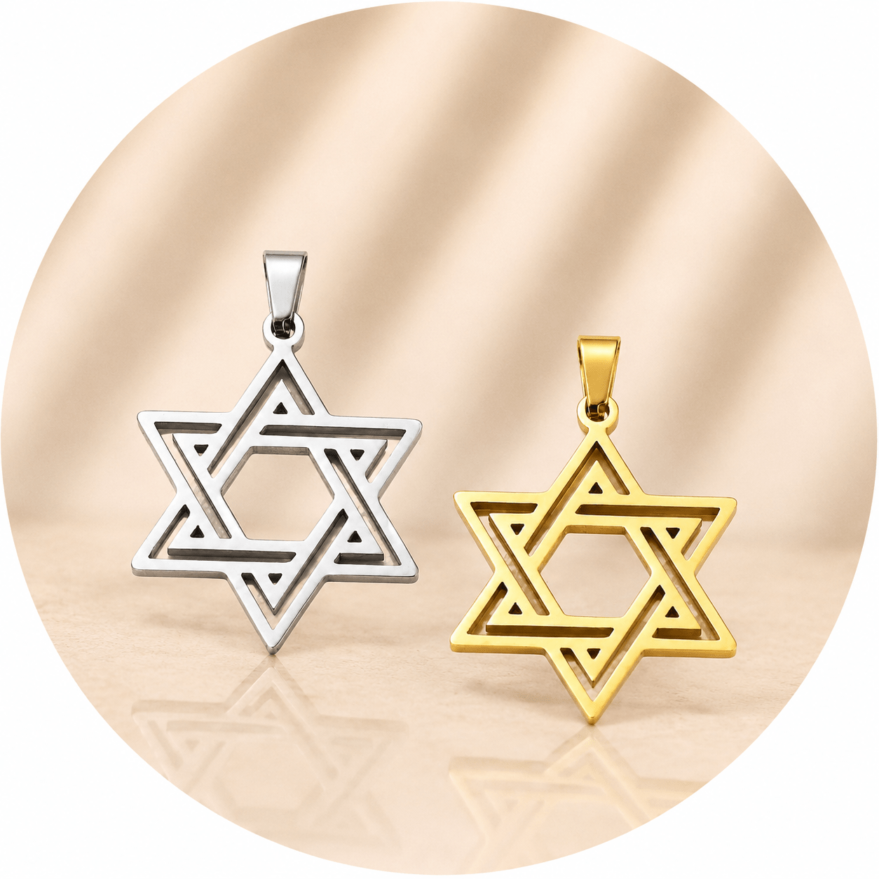 CIONDOLO STELLA DI DAVID IN ACCIAIO INOX - Protezione, equilibrio e connessione spirituale - Clorophilla Shop