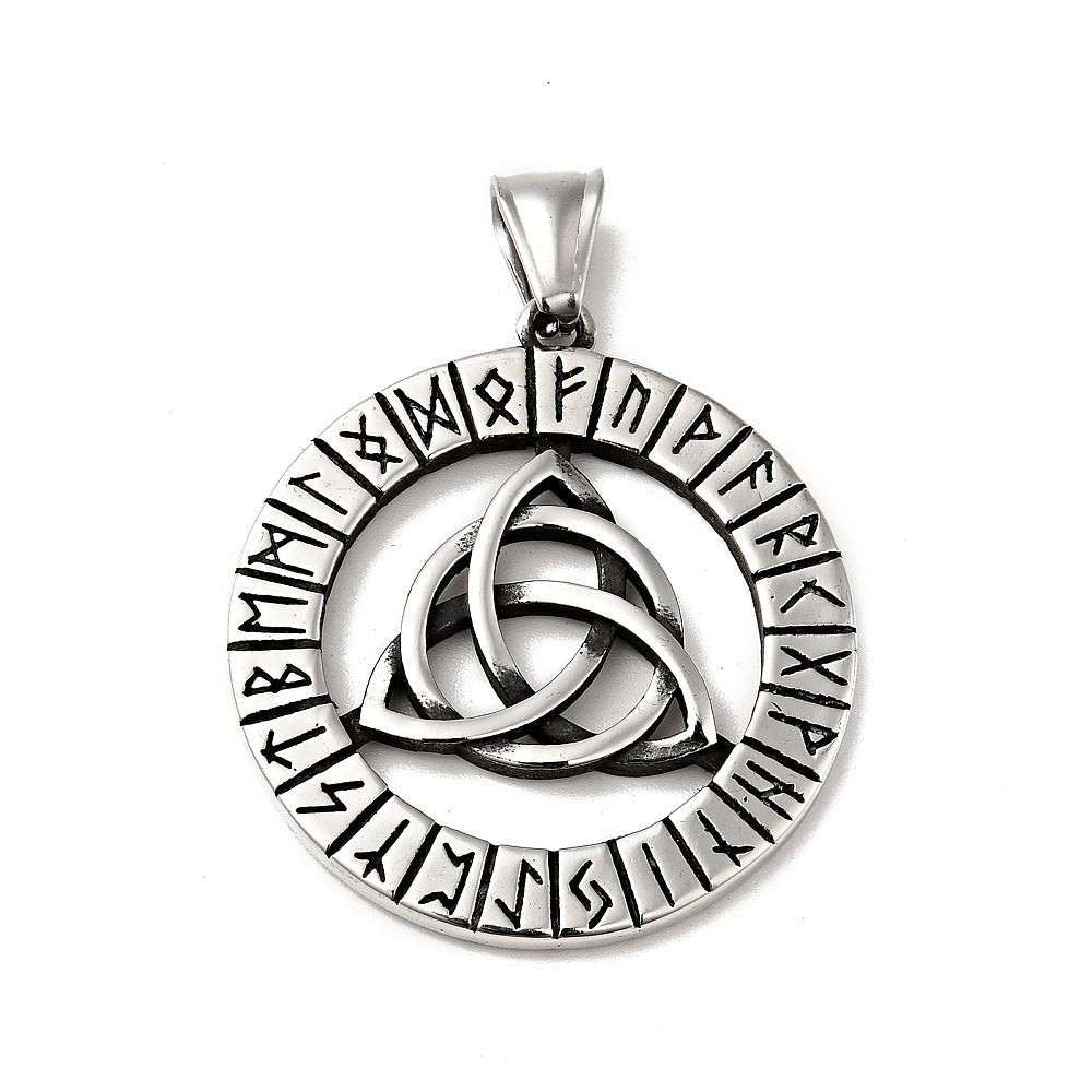 Ciondolo Triquetra con Rune in Acciaio Inox - Clorophilla Shop