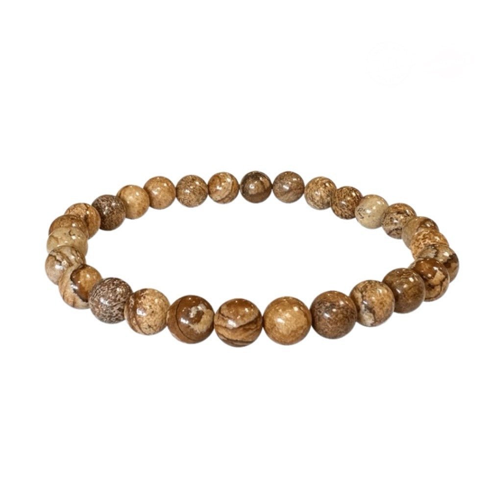 Clorophilla Bracciale elastico in Diaspro Paesina - RADICAMENTO E STABILITÀ - Clorophilla Shop