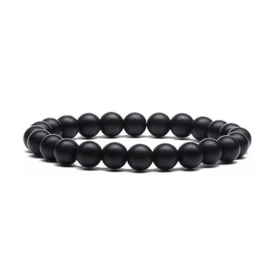 Clorophilla Bracciale elastico in Onice nero opaco - FORZA, PROTEZIONE E AUTOCONTROLLO - Clorophilla Shop