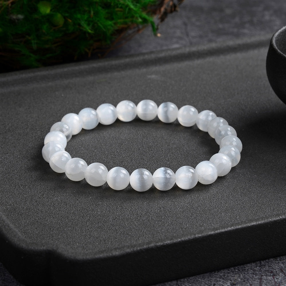 Clorophilla Bracciale elastico in Selenite - PUREZZA E CALMA INTERIORE - Clorophilla Shop