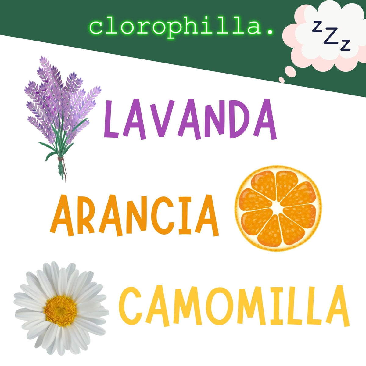 Clorophilla - DORMI BENE Spray per cuscino rilassante, calmante notte - 100ml - Clorophilla Shop