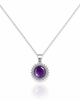 COLLANA CON AMETISTA E ZIRCONI IN ARGENTO 925 - Calma e stress - Clorophilla Shop