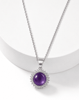 COLLANA CON AMETISTA E ZIRCONI IN ARGENTO 925 - Calma e stress - Clorophilla Shop