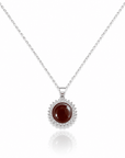 COLLANA CON CORNIOLA E ZIRCONI IN ARGENTO 925 - Motivazione e coraggio - Clorophilla Shop