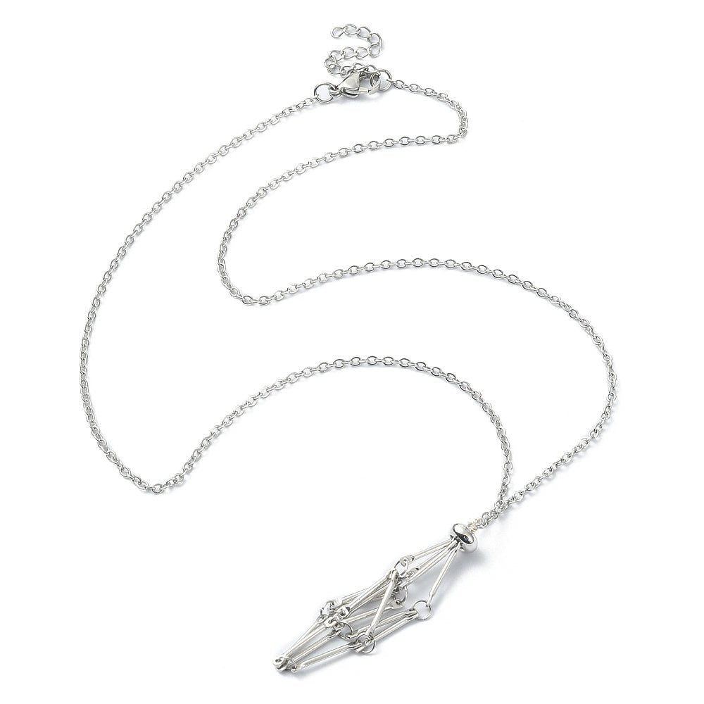 COLLANA CON GABBIETTA PER PIETRE - Acciaio 304 - Clorophilla Shop
