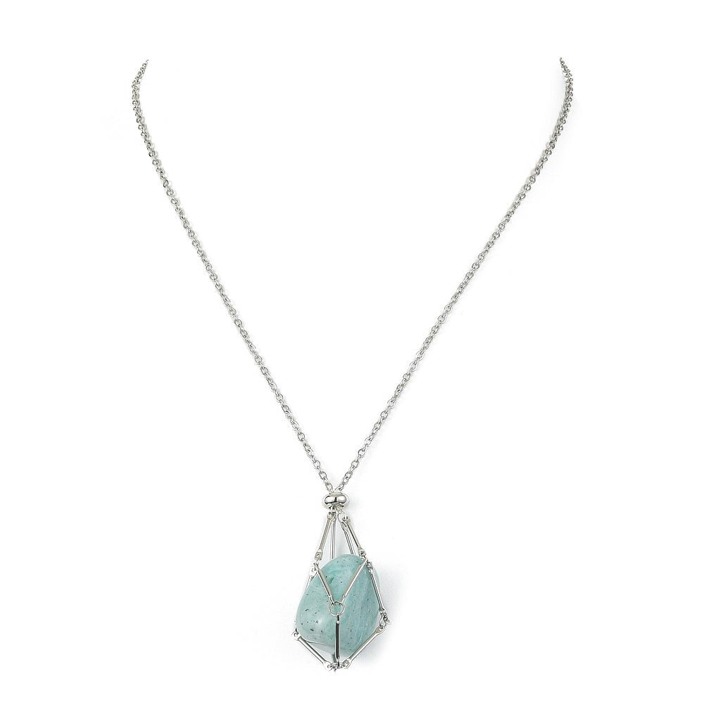 COLLANA CON GABBIETTA PER PIETRE - Acciaio 304 - Clorophilla Shop
