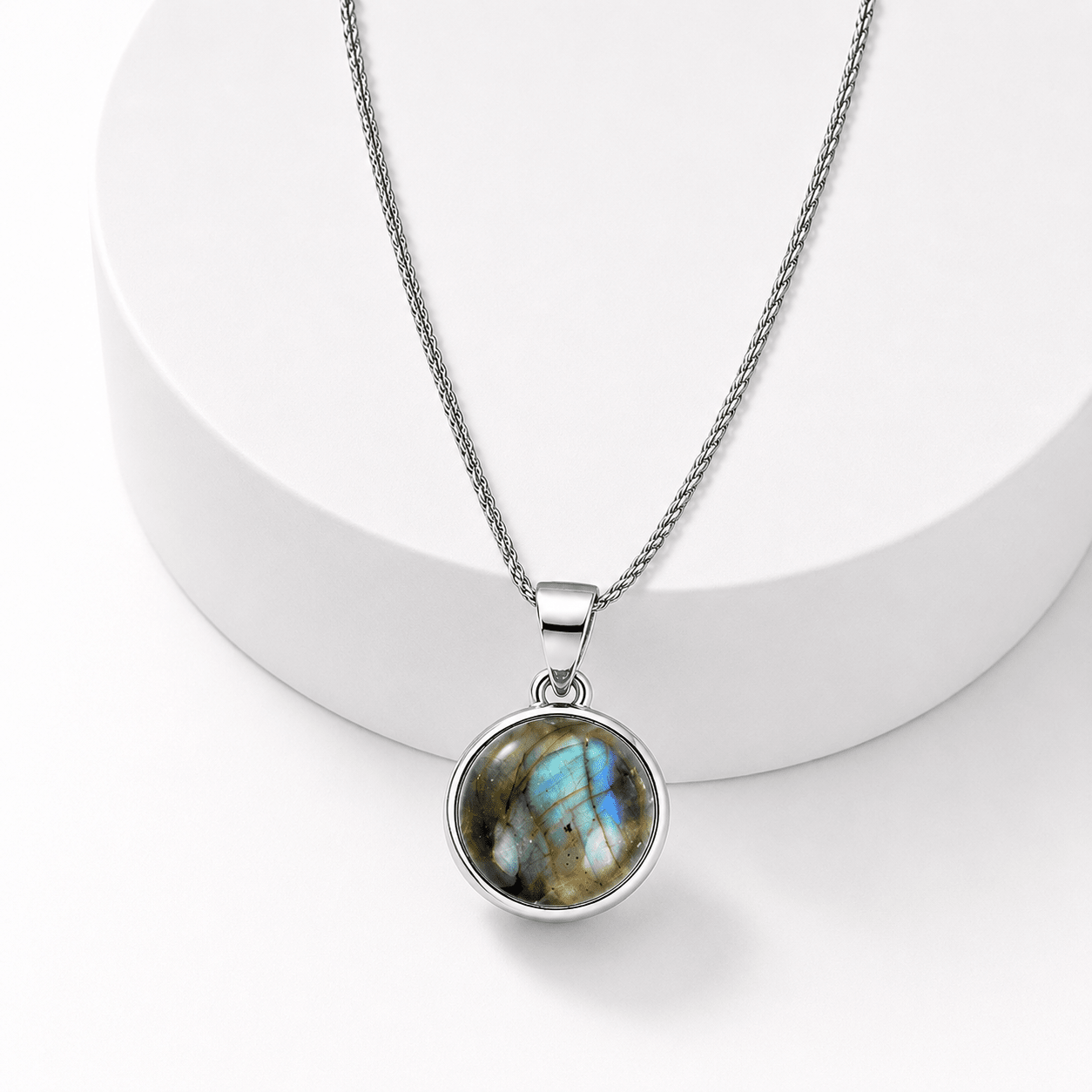 Collana con Labradorite in Argento Sterling 925 – Intuizione e Protezione - Clorophilla Shop