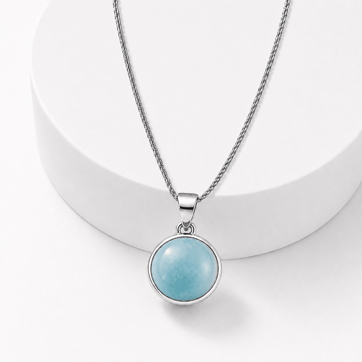 Collana con Larimar in Argento Sterling 925 – Calma e comunicazione - Clorophilla Shop
