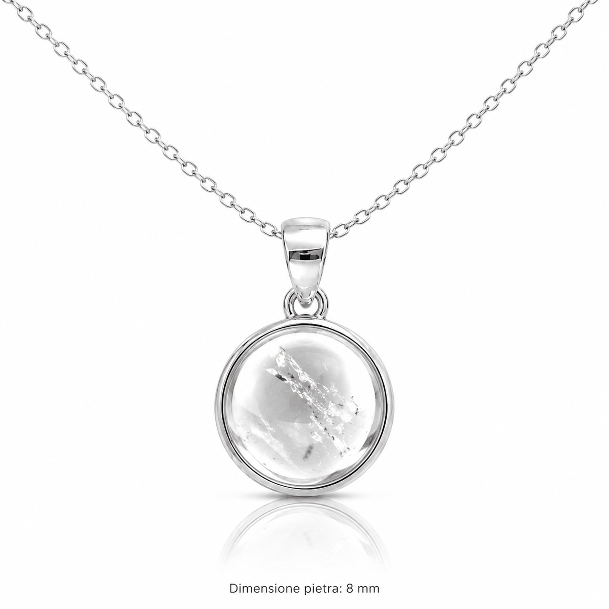 Collana con pendente in Cristallo di Rocca - Argento 925 - Clorophilla Shop