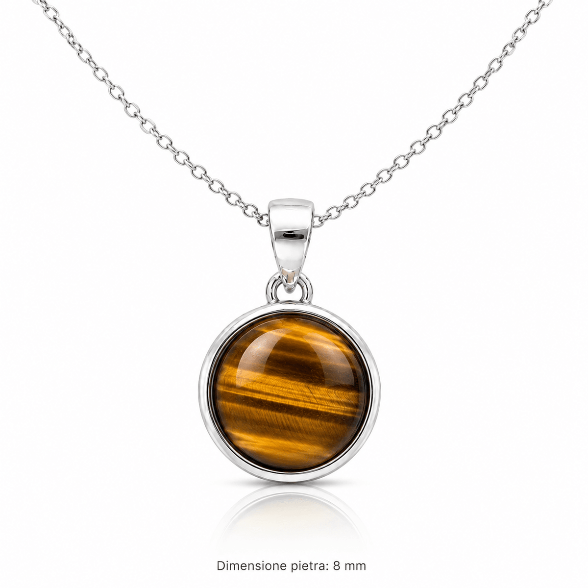 Collana con pendente in Occhio di tigre - Argento 925 - Clorophilla Shop