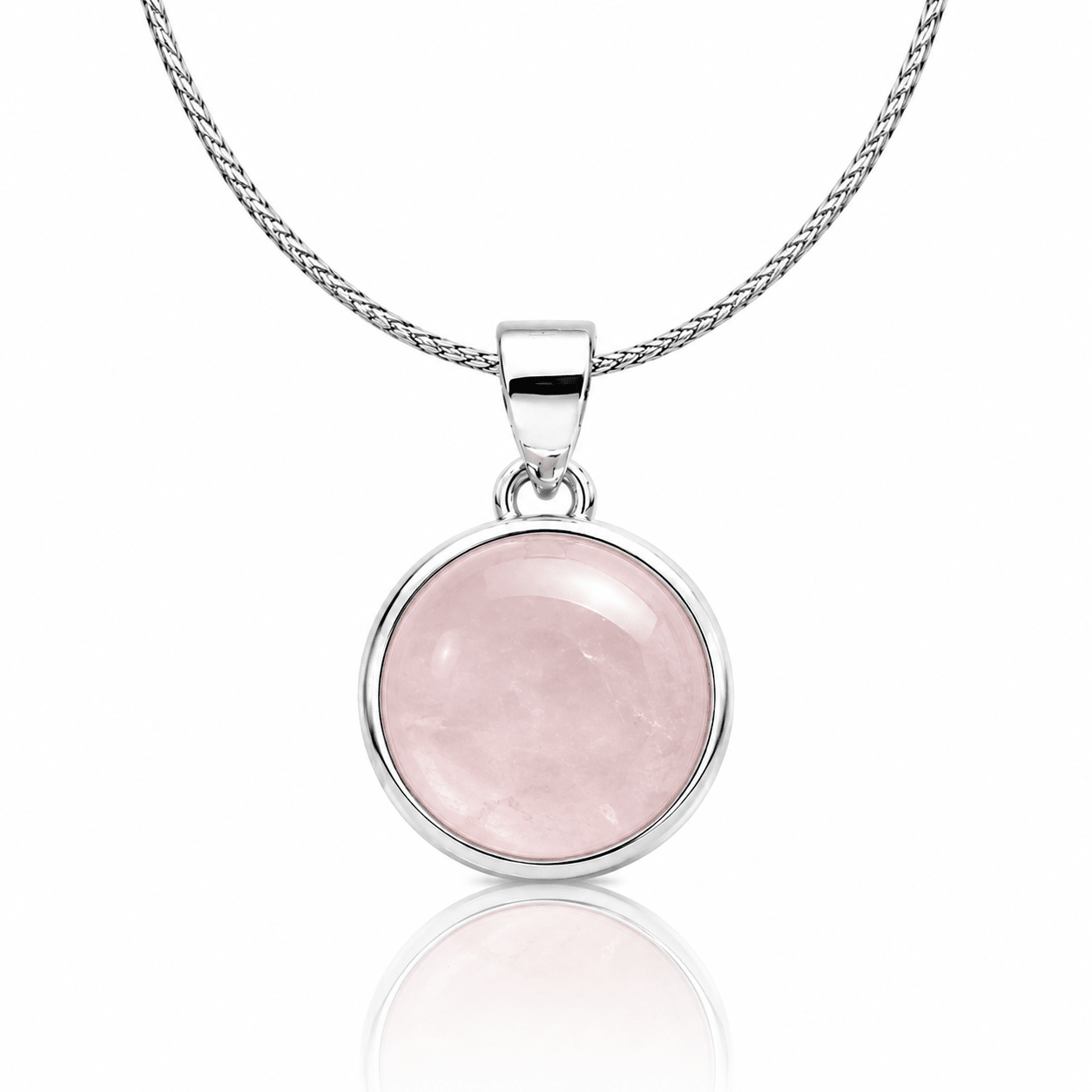 Collana con pendente in Quarzo Rosa - Argento 925 - Clorophilla Shop