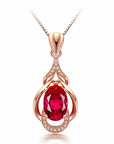 COLLANA CON TORMALINA ROSSA IN ARGENTO 925 PLACCATO ORO ROSA - Energia del cuore, vitalità e passione - Clorophilla Shop