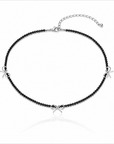 Collana fiocco in Argento 925 con Tormalina Nera Naturale - Clorophilla Shop