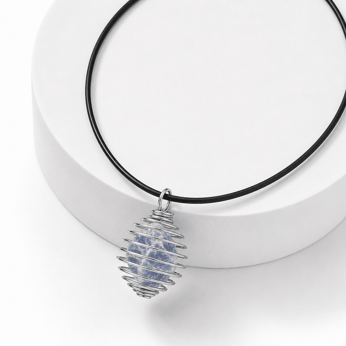 COLLANA GABBIETTA CON CALCITE BLU - Calma e protezione - Clorophilla Shop