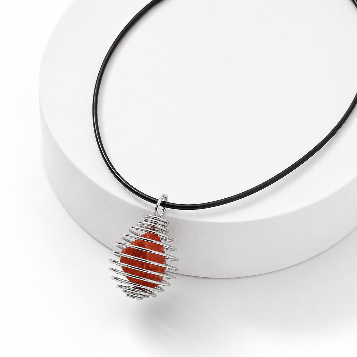 COLLANA GABBIETTA CON DIASPRO ROSSO - Protezione ed Energia - Clorophilla Shop
