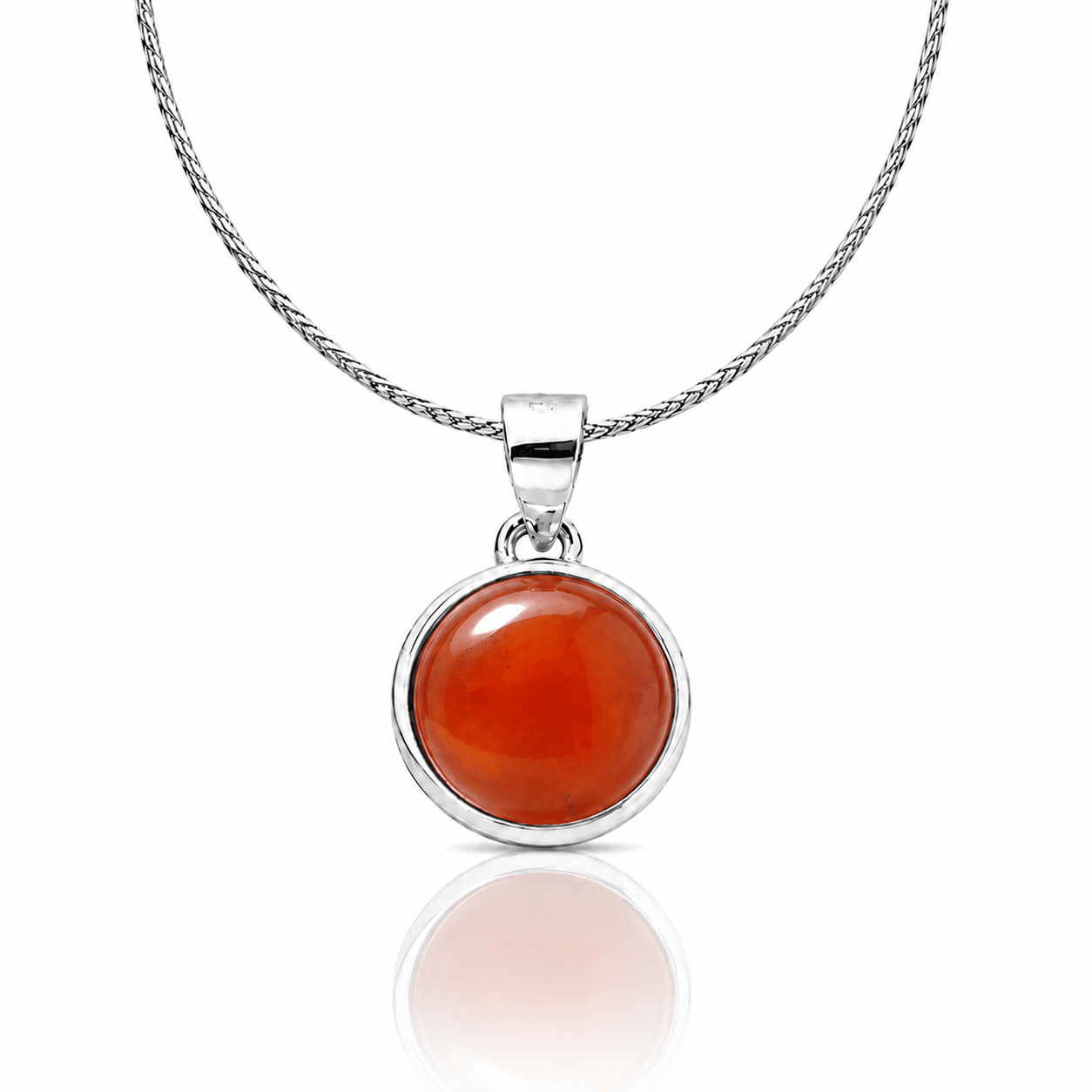 COLLANA IN CORNIOLA ARGENTO 925 - Vitalità, coraggio e motivazione - Clorophilla Shop