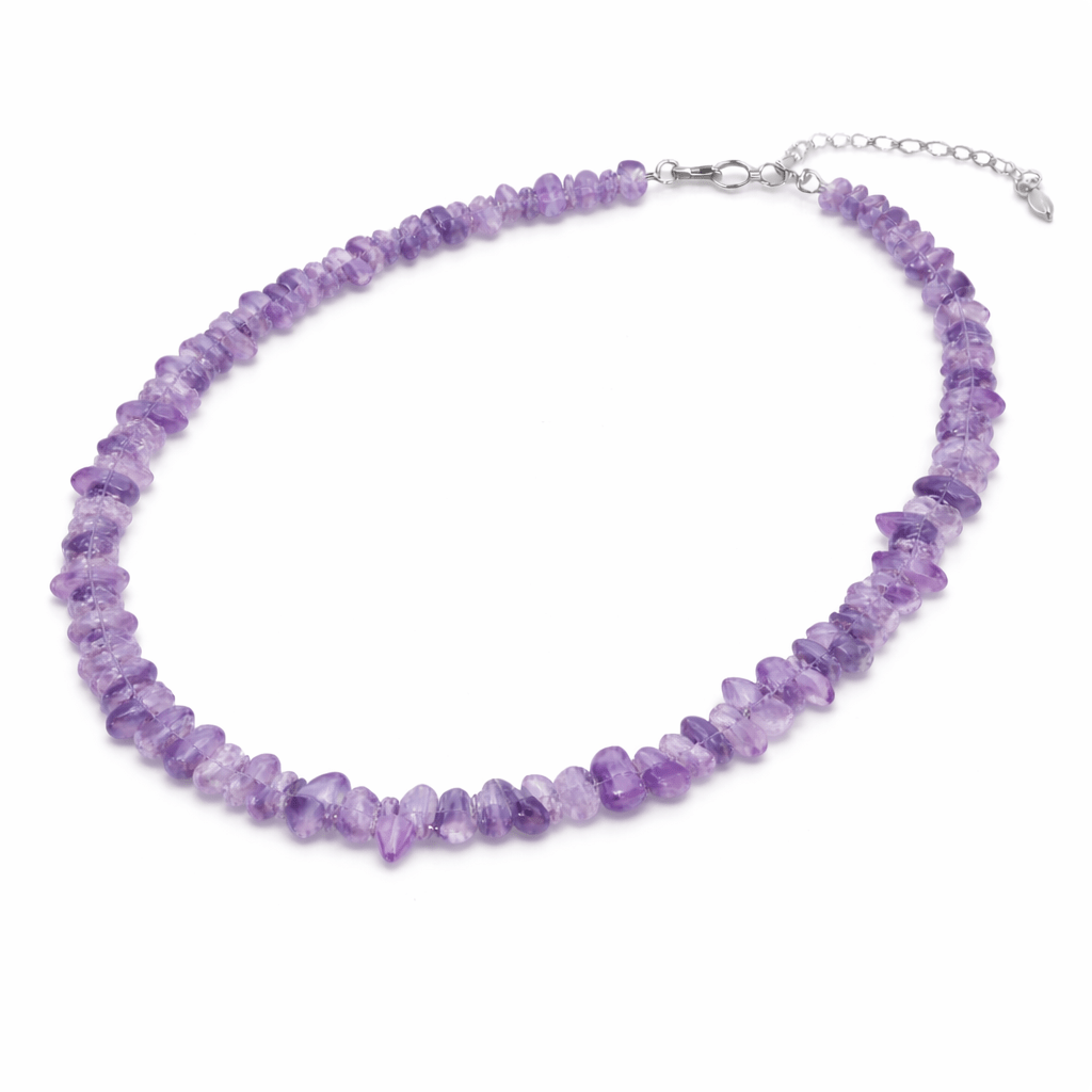 Collana in scaglie di pietra naturale - Ametista - Clorophilla Shop