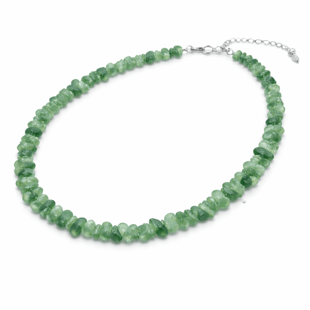Collana in scaglie di pietra naturale - Avventurina verde - Clorophilla Shop