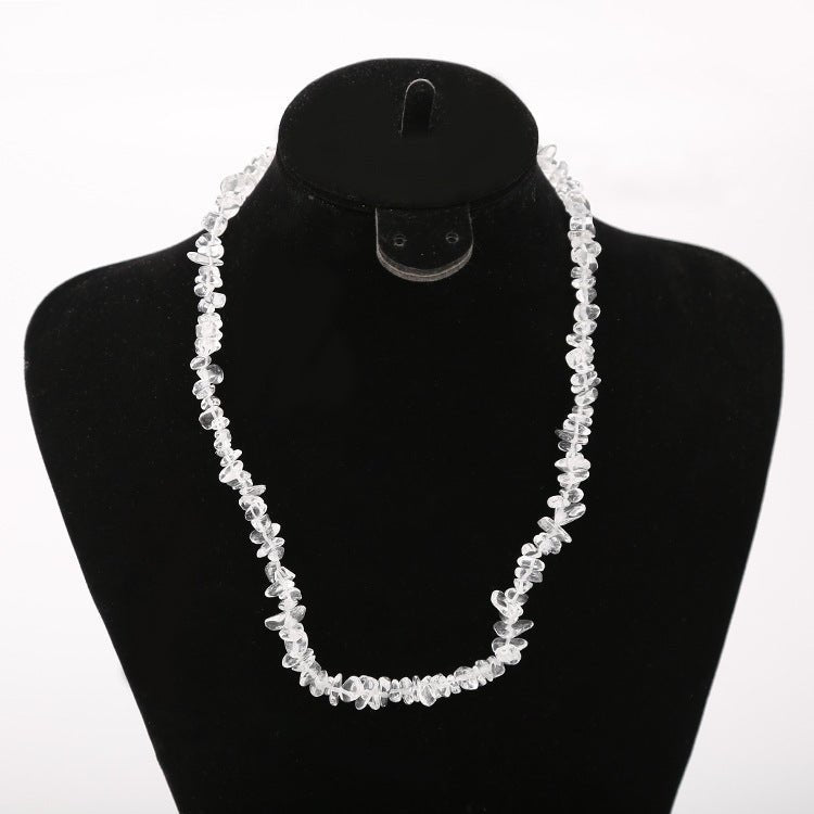 Collana in scaglie di pietra naturale - Cristallo di Rocca - Clorophilla Shop