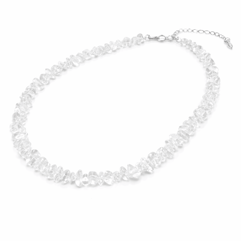 Collana in scaglie di pietra naturale - Cristallo di Rocca - Clorophilla Shop