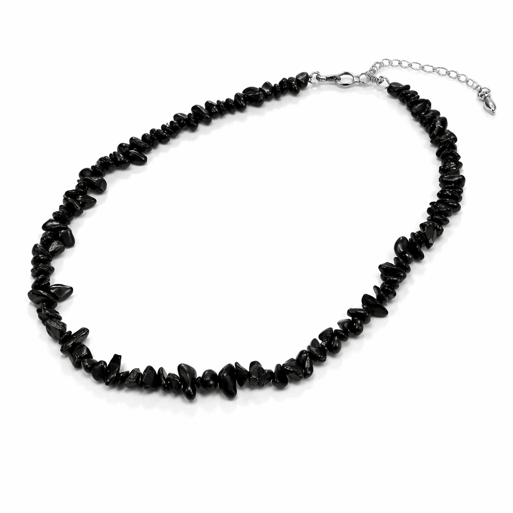 Collana in scaglie di pietra naturale - Ossidiana Nera - Clorophilla Shop