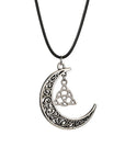 Collana Luna e Triskele - cordino nero 45cm - Clorophilla Shop