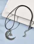Collana Luna e Triskele - cordino nero 45cm - Clorophilla Shop
