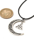 Collana Luna e Triskele - cordino nero 45cm - Clorophilla Shop