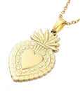 Collana Sacro Cuore in Acciaio Inossidabile 304 Placcato Oro 18K - Clorophilla Shop