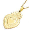 Collana Sacro Cuore in Acciaio Inossidabile 304 Placcato Oro 18K - Clorophilla Shop
