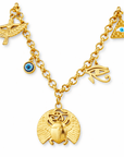 Collana Scarabeo con Occhio di Horus in Acciaio 304 e Vetro - trasformazione e protezione - Clorophilla Shop
