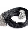 Cordino cerato per collane con chiusura a moschettone - colore nero - Clorophilla Shop