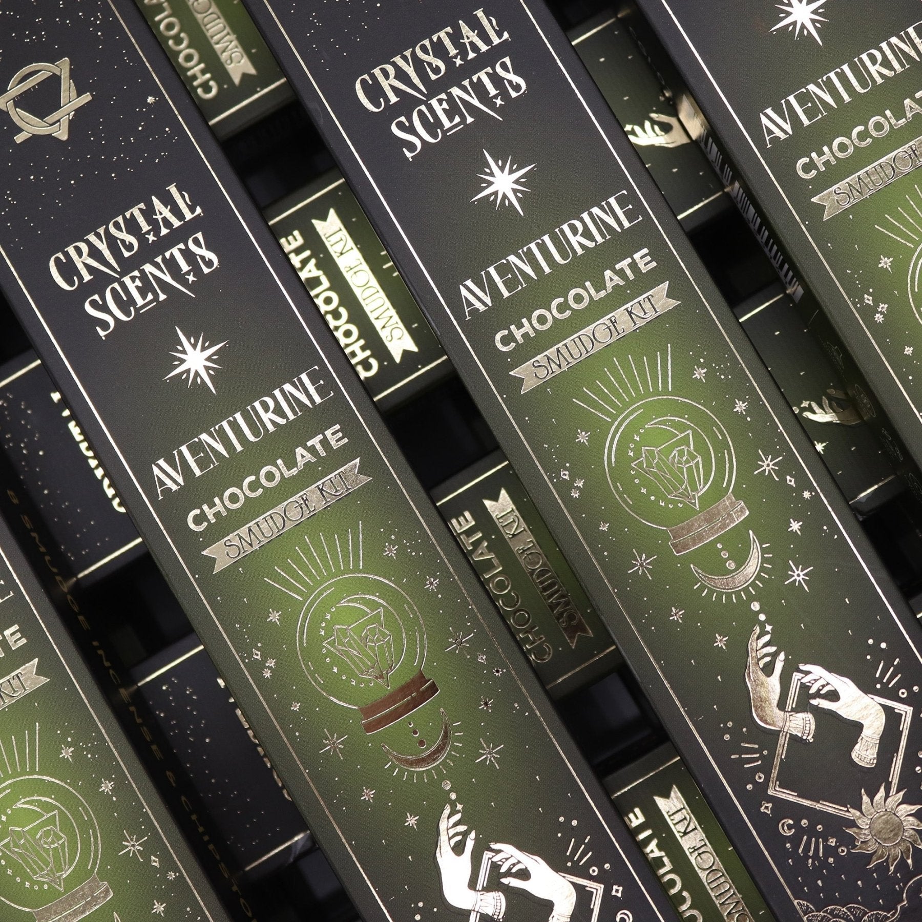 CRYSTAL SCENTS INCENSO IN BASTONCINI E CHIPS DI PIETRA NATURALE - Avventurina verde - Clorophilla Shop
