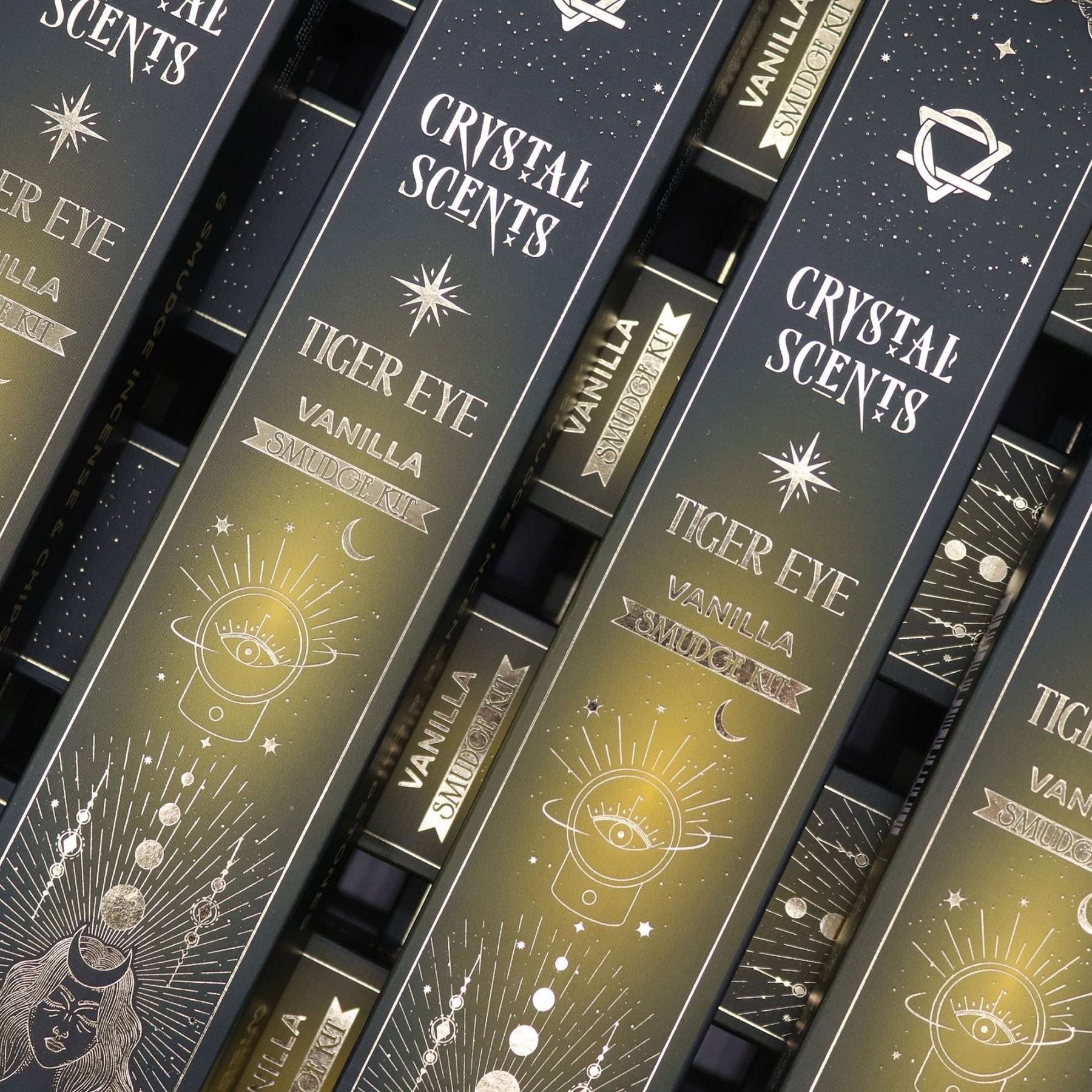 CRYSTAL SCENTS INCENSO IN BASTONCINI E CHIPS DI PIETRA NATURALE - Occhio di tigre - Clorophilla Shop