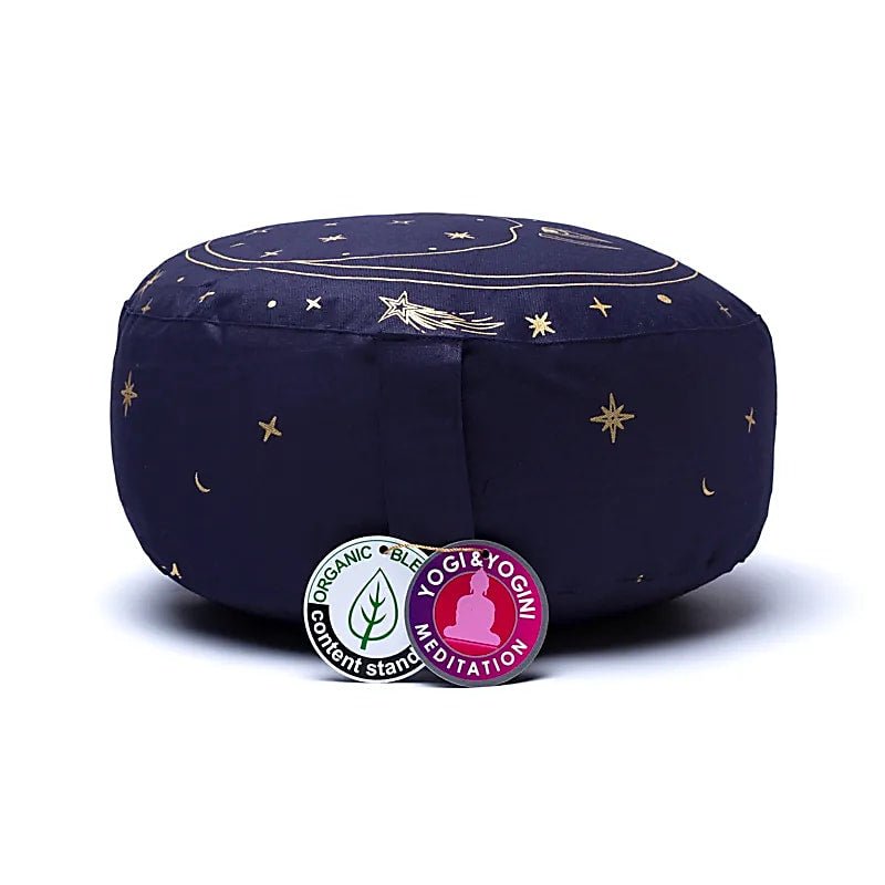 CUSCINO MEDITAZIONE LUNA BLU NAVY - Cotone organico (OCS) - Clorophilla Shop
