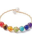 Bracciale regolabile in Ottone e Pietre naturali  7 Chakra