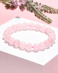 Bracciale Elastico in Quarzo Rosa 8mm - AMORE E RELAZIONI