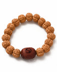 Rudraksha seed bracelet with bean and engraving