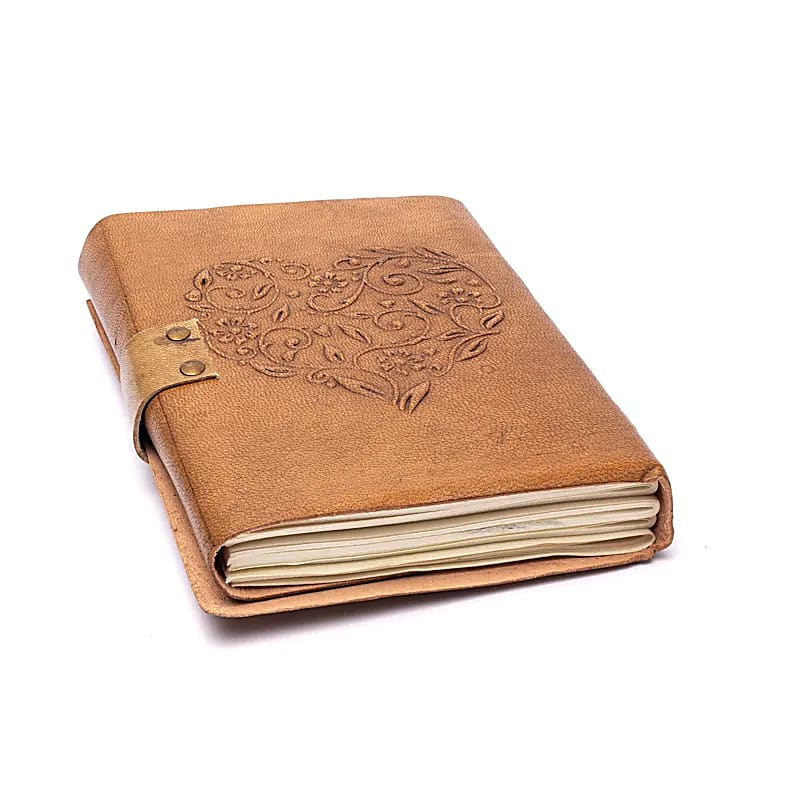 DIARIO CUORE IN SIMILPELLE - 100 pagine - Clorophilla Shop