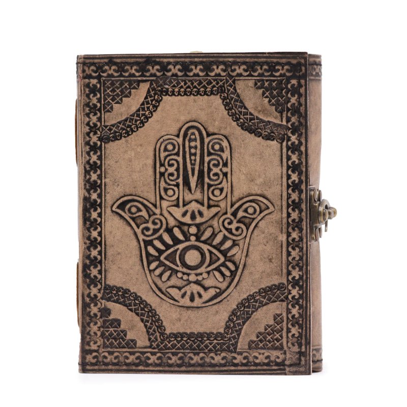 DIARIO IN PELLE VINTAGE HAMSA - Mano di Fatima - Clorophilla Shop