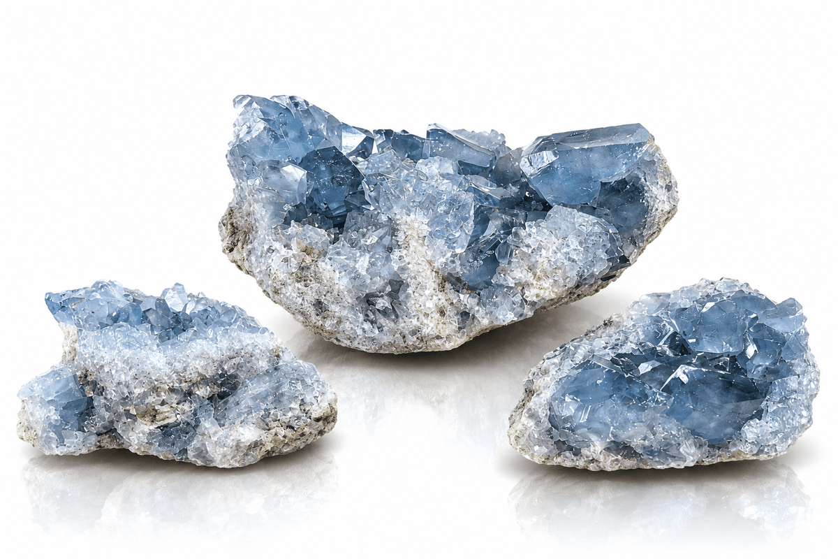 Drusa di Celestina Naturale Grezza – Drusa di Cristalli Azzurri - Clorophilla Shop