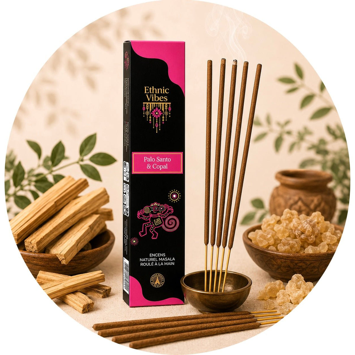 ETHNIC VIBES INCENSO IN BASTONCINI - Palo Santo e Copale - Clorophilla Shop