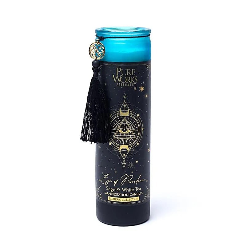Eye of Providence Candela in vetro con Nappa - Salvia e Tè Bianco - Clorophilla Shop