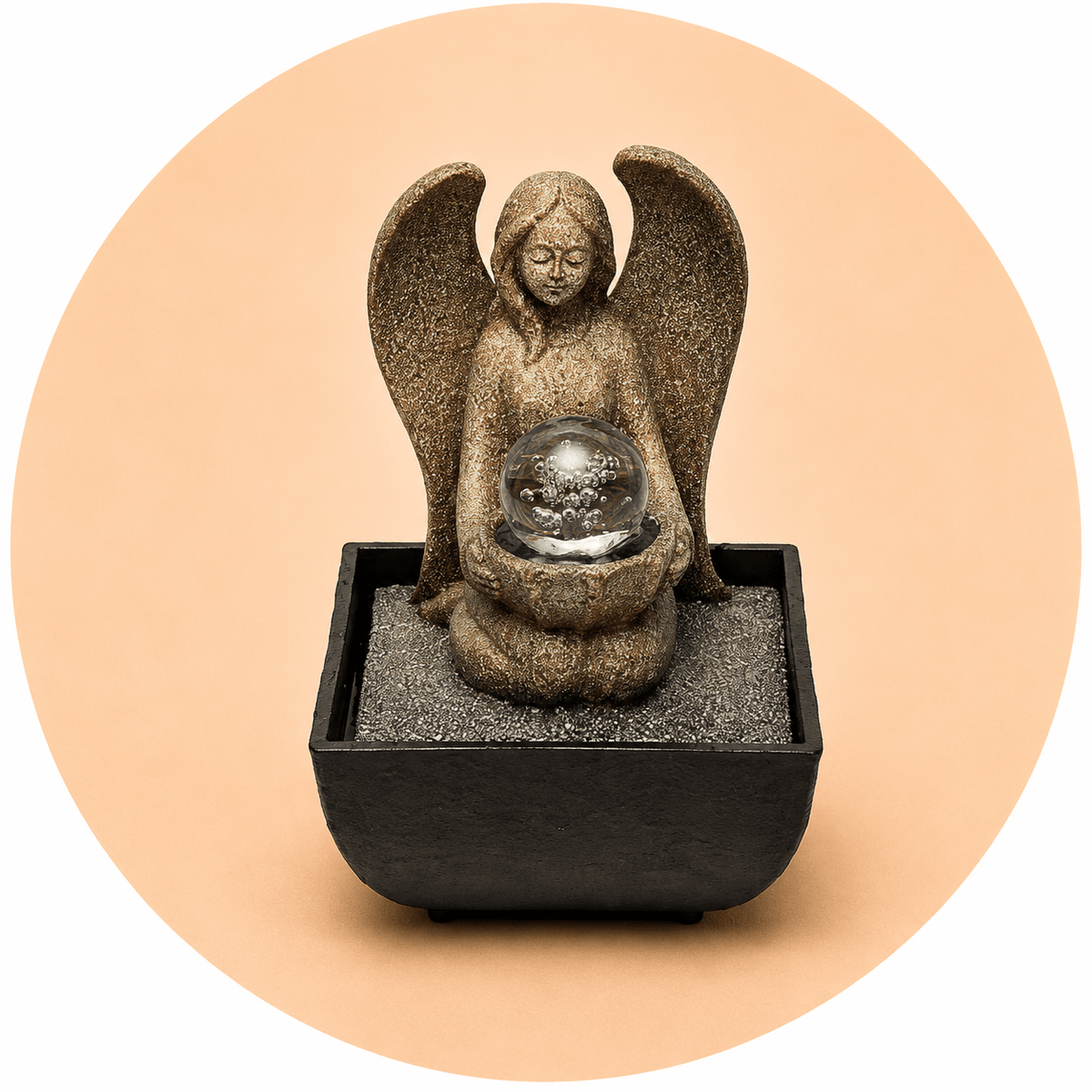 FONTANA D'ACQUA ZEN ANGELO - Luce LED integrata - Clorophilla Shop