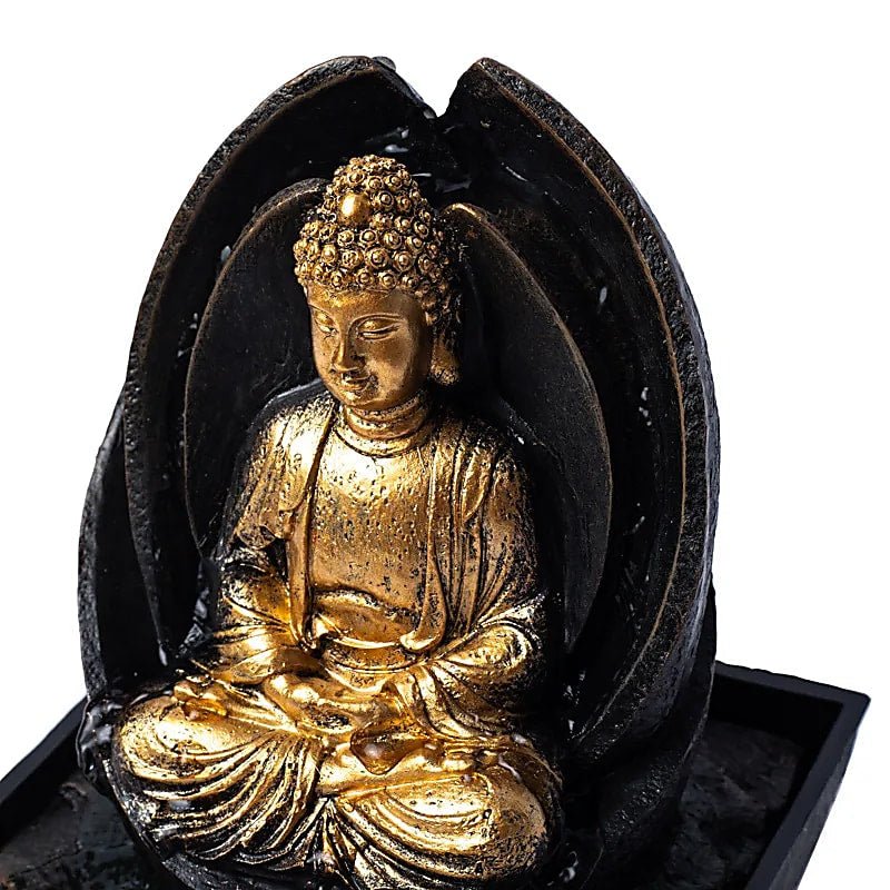 FONTANA D'ACQUA ZEN BUDDHA IN MEDITAZIONE - Luce led integrata - Clorophilla Shop