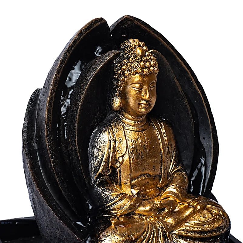 FONTANA D'ACQUA ZEN BUDDHA IN MEDITAZIONE - Luce led integrata - Clorophilla Shop